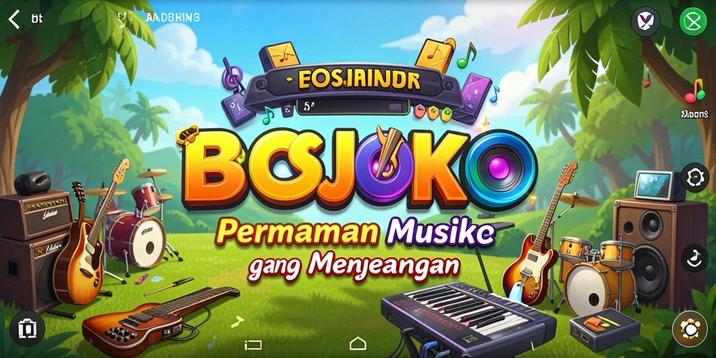 Screenshot gameplay BOSJOKO yang menampilkan keseruan bermain musik.