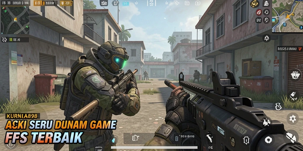 Tampilan aksi gameplay mendebarkan dari KURNIA898 dalam mode FPS.