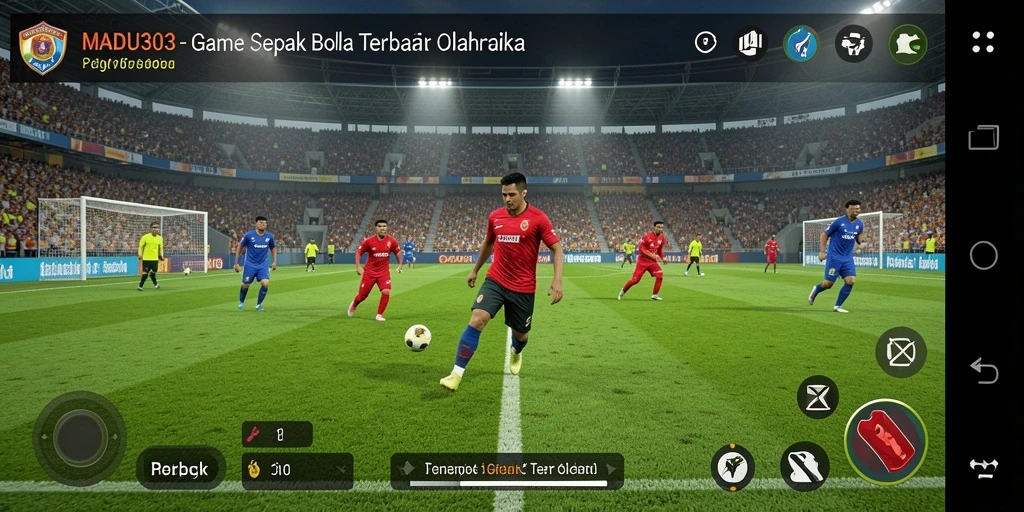 Tampilan permainan <strong>MADU303</strong> dengan aksi sepak bola yang mendebarkan.