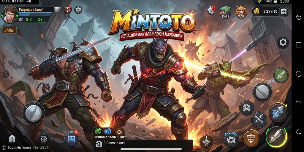 Tampilan gameplay seru MINTOTO dengan aksi mendebarkan.