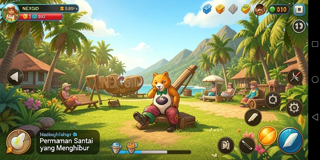 Tampilan gameplay NEXGID yang mengasyikkan dan penuh warna.