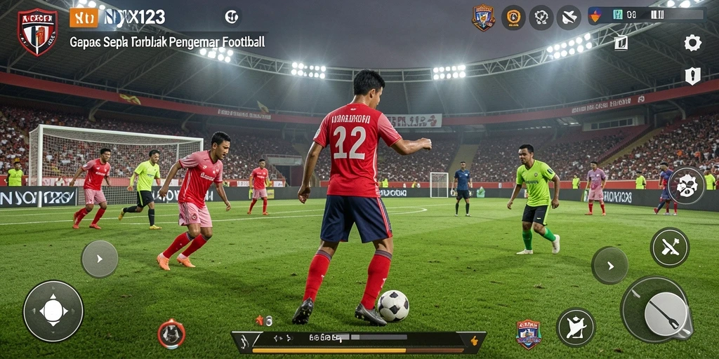 Tangkapan layar utama NOX123 menampilkan aksi sepak bola yang mendebarkan.