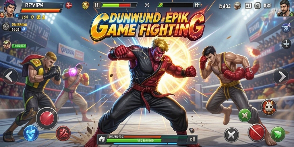 Screenshot RPVIP4 menunjukkan pertarungan seru dengan grafik yang memukau.