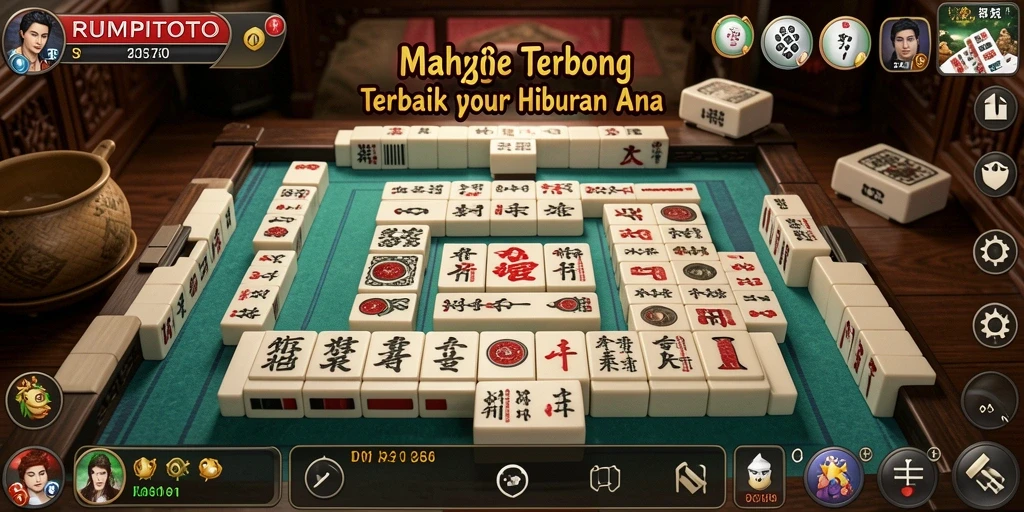 Screenshot RUMPITOTO menampilkan gameplay Mahjong yang seru dan menantang.