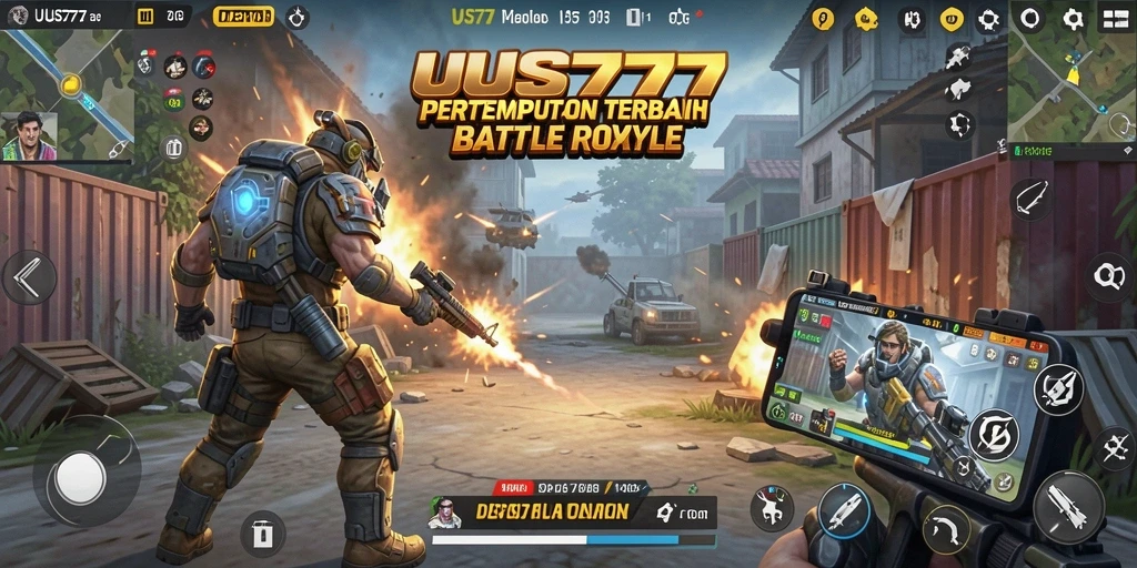 Tampilan gameplay intens di UUS777 dengan aksi Battle Royale.